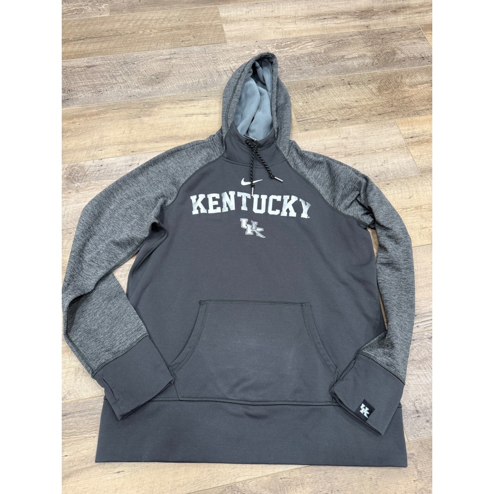 Nike Therma-FIT Kentucky Wildcats Hoodie Mens XL Grey Pullover UK Logo